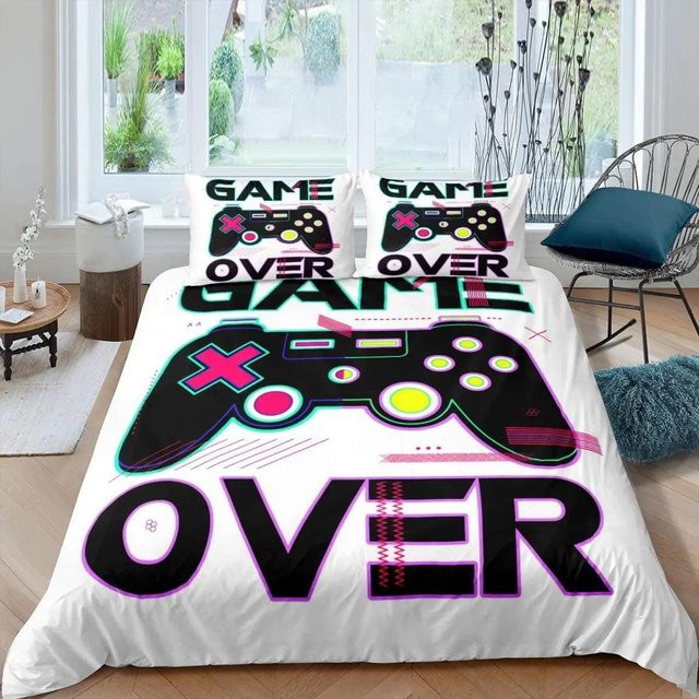 Bettwäscheset Your Warm Home Gamepad Controller Design für Jugendliche, 3-teilig, Farbe: Weiß, B/H: 210 x 210 cm, inklusive Kissenbezug 50 x 70 cm - Bild 1