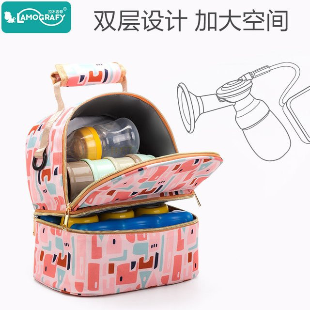 Thermischer Baby Wickelrucksack mit isolierter Tasche für Milchflaschen und Windeln in Mehrfarbig - Bild 1