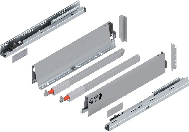 Blum D-Reling Tandembox antaro Vollauszug Blumotion Grau 400 mm 30 kg 1 Paar - Bild 1