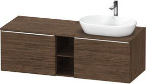 Duravit Waschtischunterschrank D-Neo in Nussbaum dunkel mit Chrom, B/T: 140 x 55 cm - Bild 1