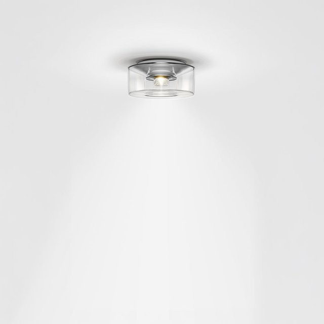 Serien Lighting Curling Ceiling XS LED-Deckenleuchte in Silber mit transparentem Acrylglasschirm und dimmbarer warmweißer Beleuchtung (2700K) - Bild 1