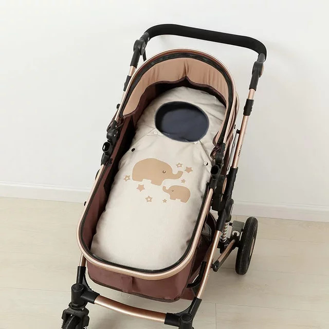 Winddichter und dicker Baby Fußsack für Kinderwagen in Beige, geeignet für 0-24 Monate, warmer Winterschlafsack als Umschlagsack - Bild 1