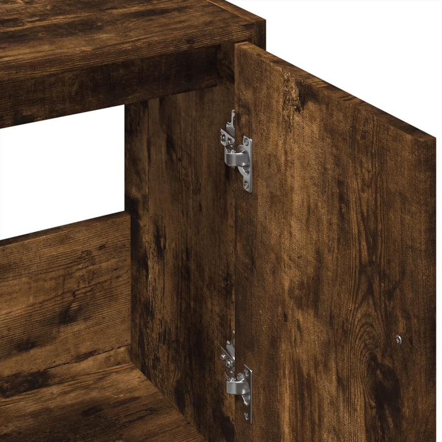vidaXL Waschbeckenunterschrank aus Holzwerkstoff in Räuchereiche, Braun, B/T/H: 63 x 29 x 55 cm - Bild 3