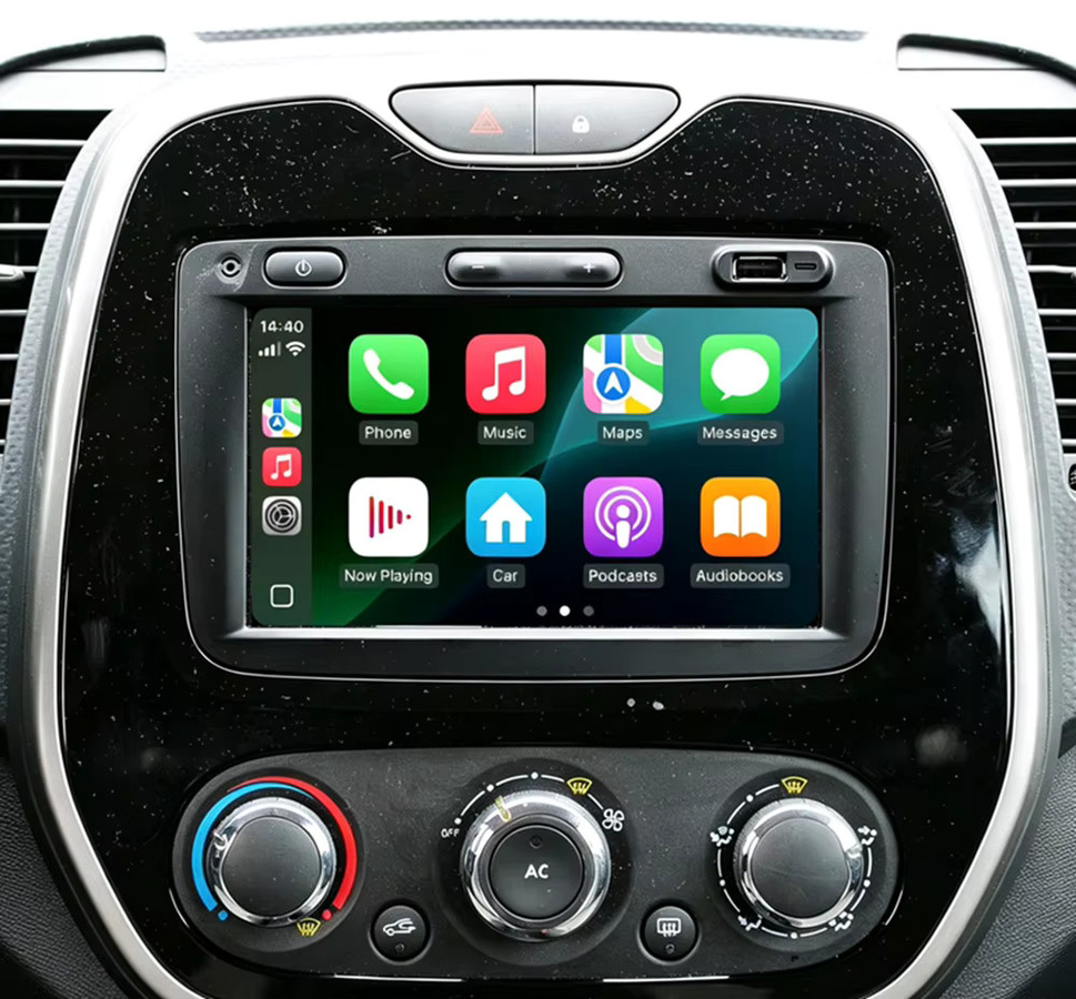 YAYP Kabelloses CarPlay Android Auto Autoradio mit GPS-Navigation für Renault Captur Logan 2 Sandero 2 in Schwarz - Bild 2
