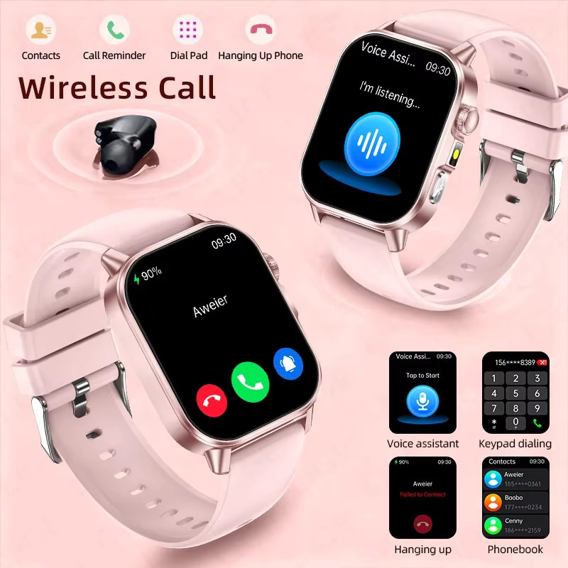 LIGE Smartwatch mit EKG und PPG für Damen und Herren in Beige oder Pink mit Bluetooth-Anruffunktion, Herzfrequenzmessung und KI-Sprachsteuerung - Bild 2