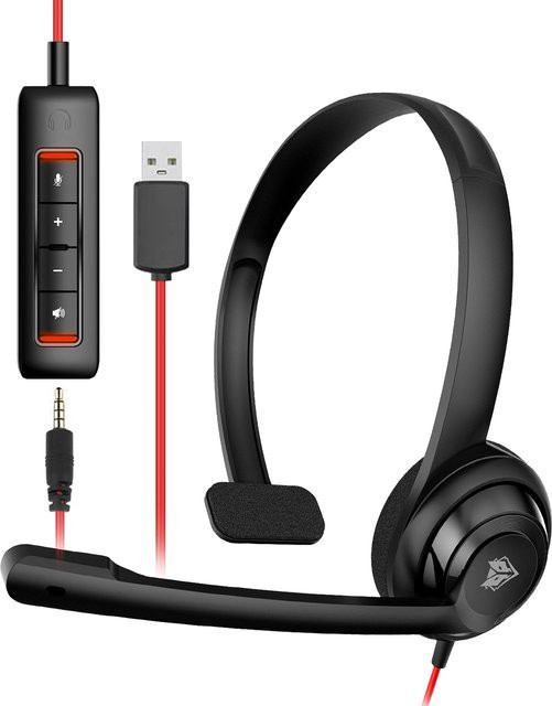 NUBWO HW02 USB-On-Ear-Headset mit Mikrofon und Geräuschunterdrückung in Schwarz für PC und Laptop - Bild 1