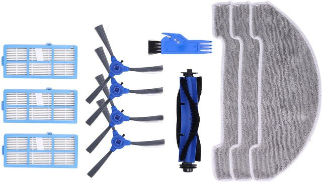 Koogeelife Ersatzteil-Set für Proscenic 850T Roboterstaubsauger mit Seitenbürsten, Wischtüchern, Filtern und Hauptbürste in Grau und Multicolour - Bild 1