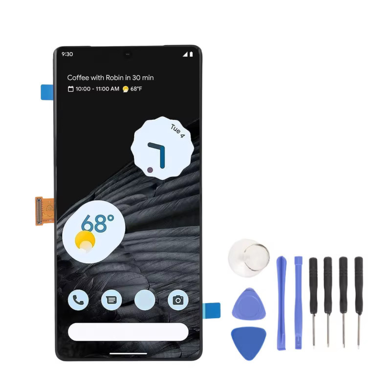 Qiilu OLED Display Digitizer Baugruppe mit Touchscreen für Google Pixel 7 Pro 5G in Schwarz inklusive Reparaturwerkzeugen, 6,7 Zoll, 3120 x 1440 Pixel - Bild 7