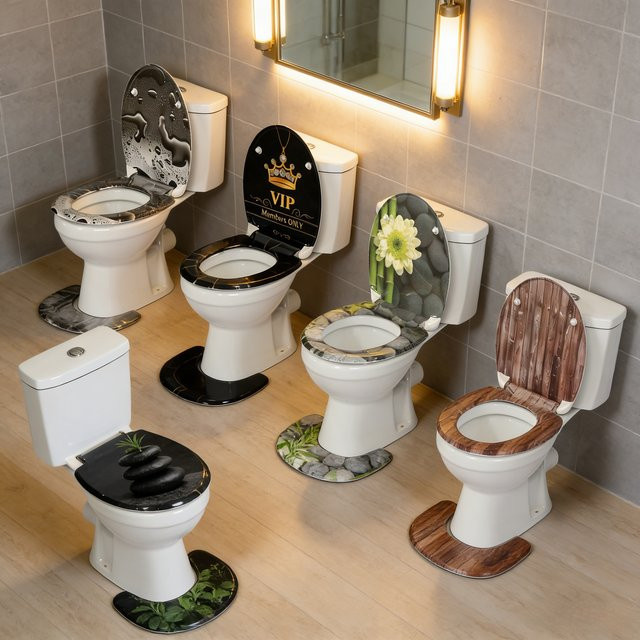 SAINOS Toilettensitz aus Kunststoff mit Soft-Close-Absenkmechanismus und Quick-Release-Schnellverschluss, oval - Bild 1