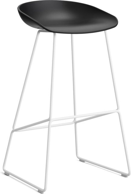 HAY About A Stool AAS 38 Hocker in Schwarz mit Stahlgestell und Polypropylen-Sitzschale - Bild 1