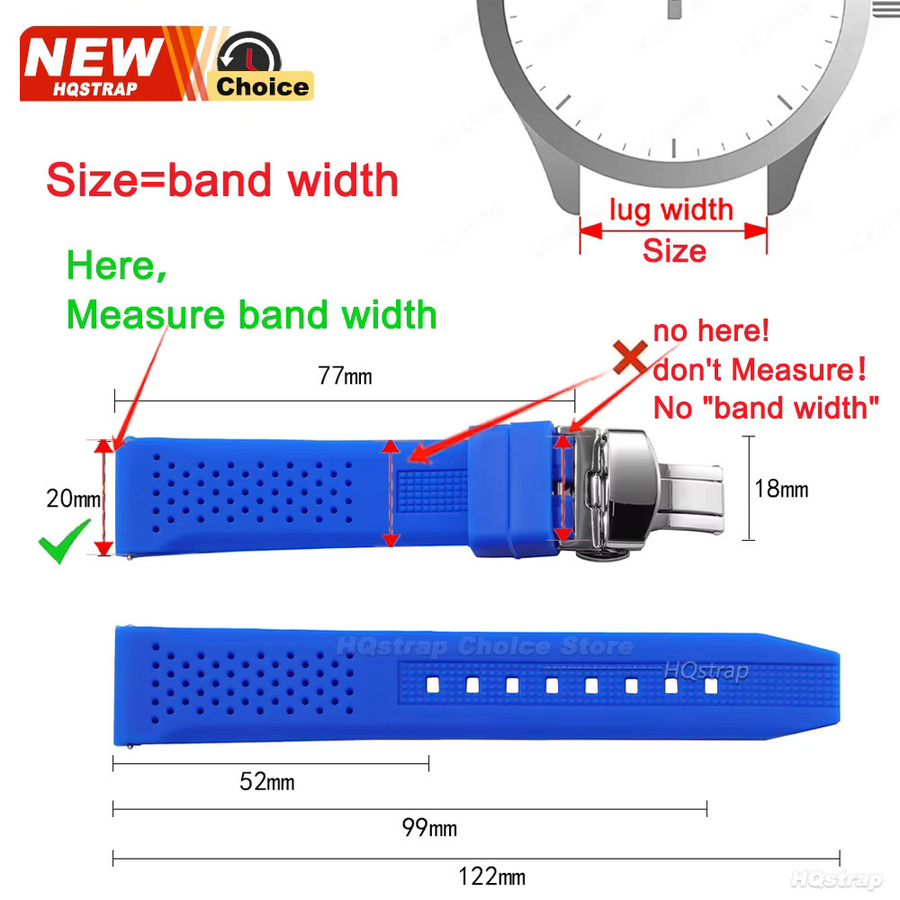 HQstrap Uhrenarmband Silikon, Schwarz, Schmetterlingsschnalle - Bild 3
