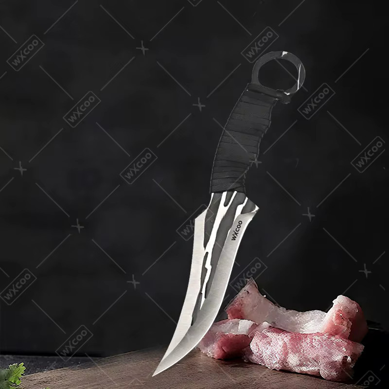 WXCOO Handgeschmiedetes Fleischbeil aus Edelstahl in Silber zum Entbeinen und Kochen - Bild 2