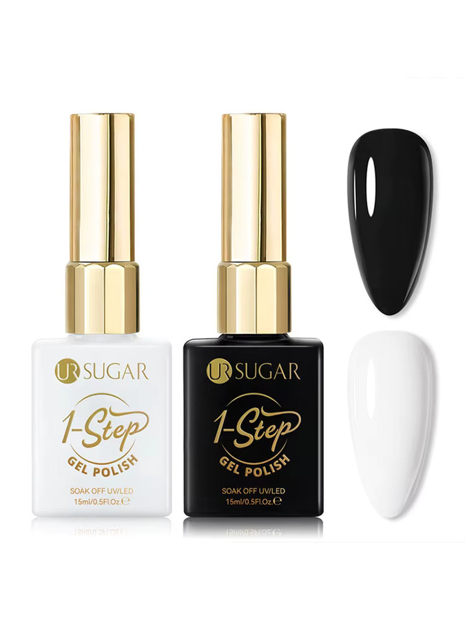 UR SUGAR Gel Nagellack, Schwarz Weiß, 15 ml, Glänzend - Bild 6