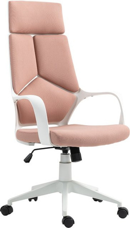 HOMCOM Schaukelstuhl Bürostuhl Chefsessel aus Stoff in Rosa, höhenverstellbar und drehbar, B/T/H: 63 x 63 x 117-127 cm