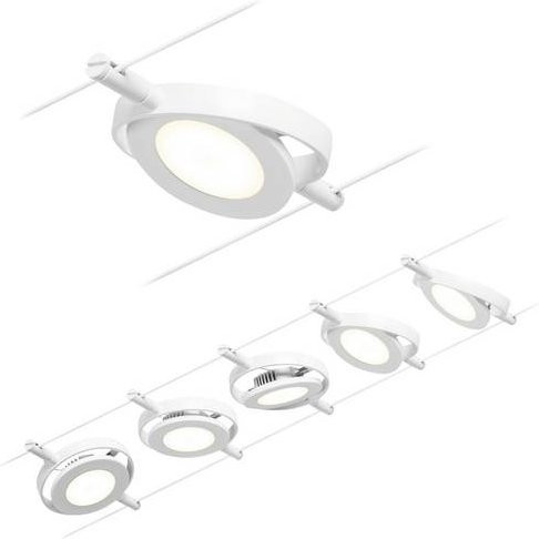 Paulmann Seil-Komplettsystem mit fest eingebautem LED in Weiß und Chrom - Bild 1