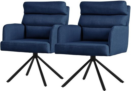 ML-Design Esszimmerstühle 2er Set Dunkelblau Drehbar mit Samtbezug und Auto-Return Funktion - Bild 1