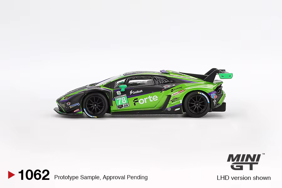 MINIGT Lamborghini Huracán GT3 EVO2 # 78 Forte Racing 2024, Modellauto, 1:64, Metall - Bild 2