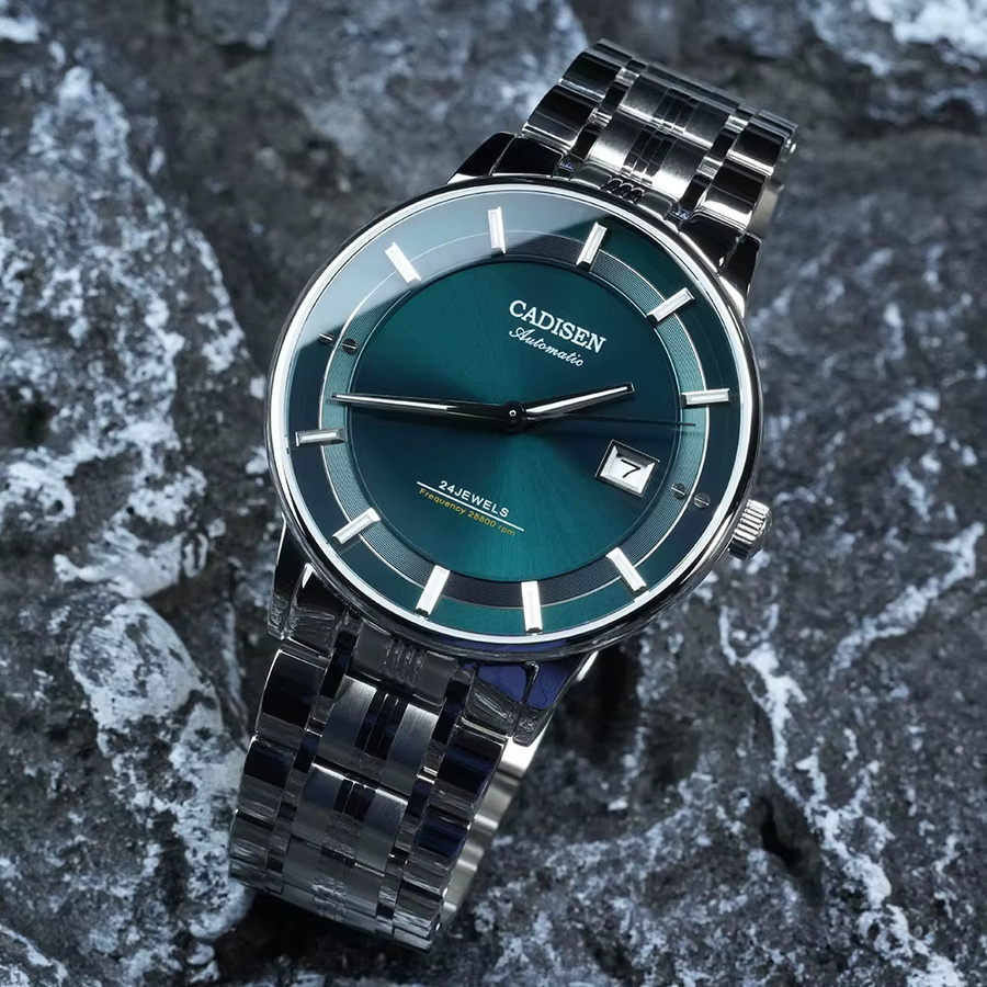 CADISEN Armbanduhr Automatik, Edelstahl, Grün, Herren - Bild 3