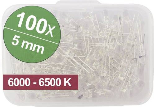 Quadrios LED Kaltweiß 5mm 20mA 3.0V - Bild 1