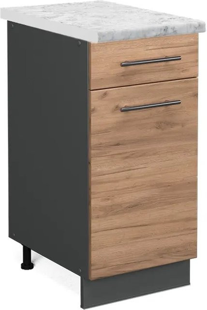 Vicco Küchenunterschrank Fame-Line Goldkraft Eiche Anthrazit B: 40 cm, T: 60 cm, H: 82 cm - Bild 1