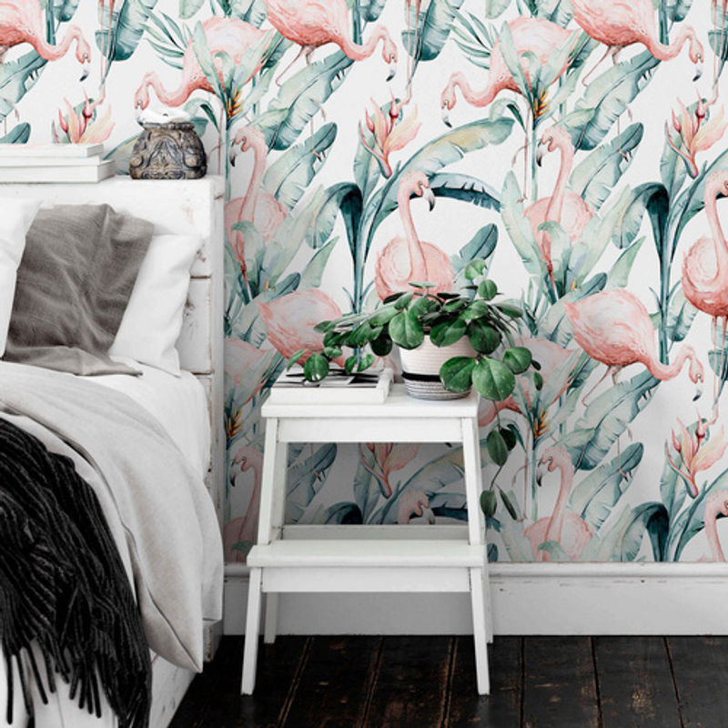 K&L Wall Art Vliestapete für Kinderzimmer mit Tropen Dschungel und Flamingo, mehrfarbig, matt - Bild 2