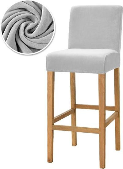 Leorate Samtstoff Stuhlhussen Stretch Sitzbezüge für Esszimmer und Sessel in Grau, Braun oder Rot - Bild 1