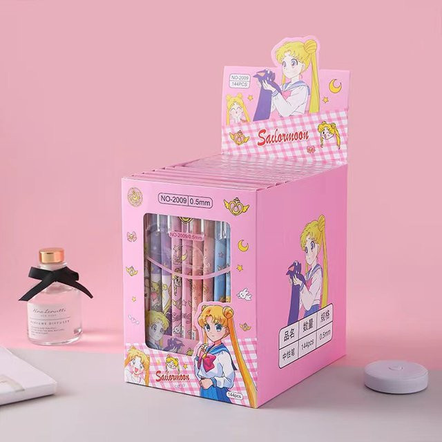 Bandai Sailor Moon Set mit 12 löschbaren Gelstiften in Multicolour für Schule und Büro - Bild 1