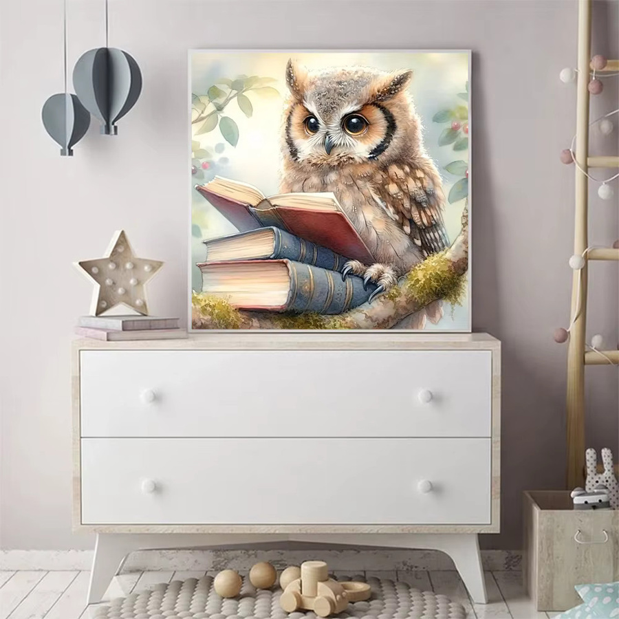 Momoart Kreuzstich-Set Eule als DIY-Stickerei mit bedruckter Leinwand in Mehrfarbig, 30 x 30 cm - Bild 2