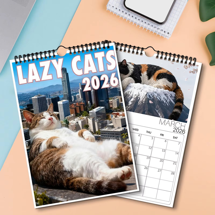 Lazy Cats City Wandkalender 2026 mit urbanen Katzen-Motiven in Multicolour - Bild 2