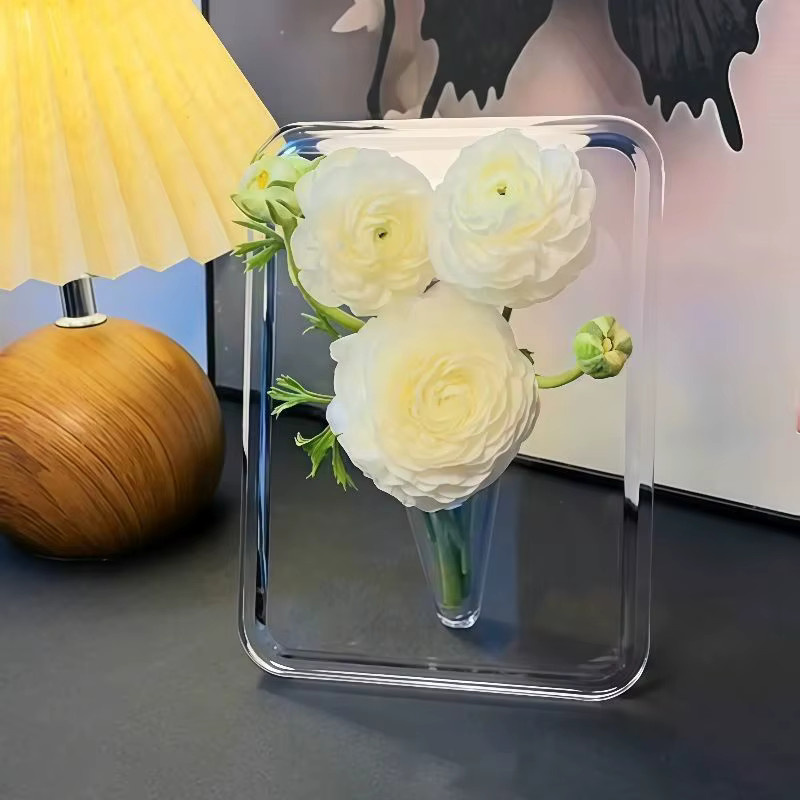 JETTING Acryl-Fotorahmen-Vase in Transparent, moderne Hydrokultur-Blumenvase für Tischpflanzen und Dekoration - Bild 3