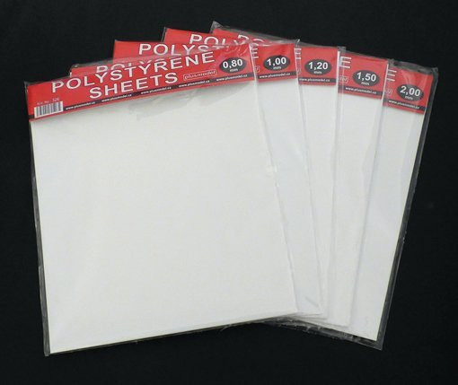 plusmodel Polystyrene sheets big, 2-teiliges Set, 2,0mm, 220 x 190mm - Bild 1
