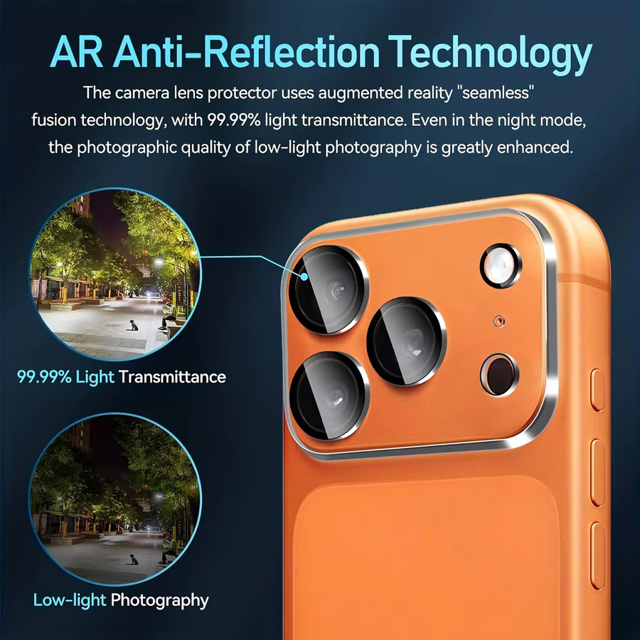 4er-Set Kameraobjektivschutz aus gehärtetem Glas für iPhone 17, 16 und 15 Serie, transparent, vollständige Abdeckung - Bild 3