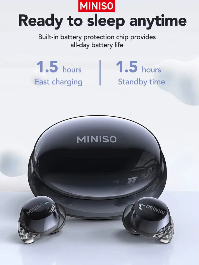 MINISO MS216 Bluetooth In-Ear Kopfhörer mit AI Translator und Rauschunterdrückung in Schwarz oder Gold - Bild 6