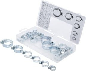 BGS Do it yourself Schlauchklemmen-Sortiment, 25-teilig, Silber - Bild 1