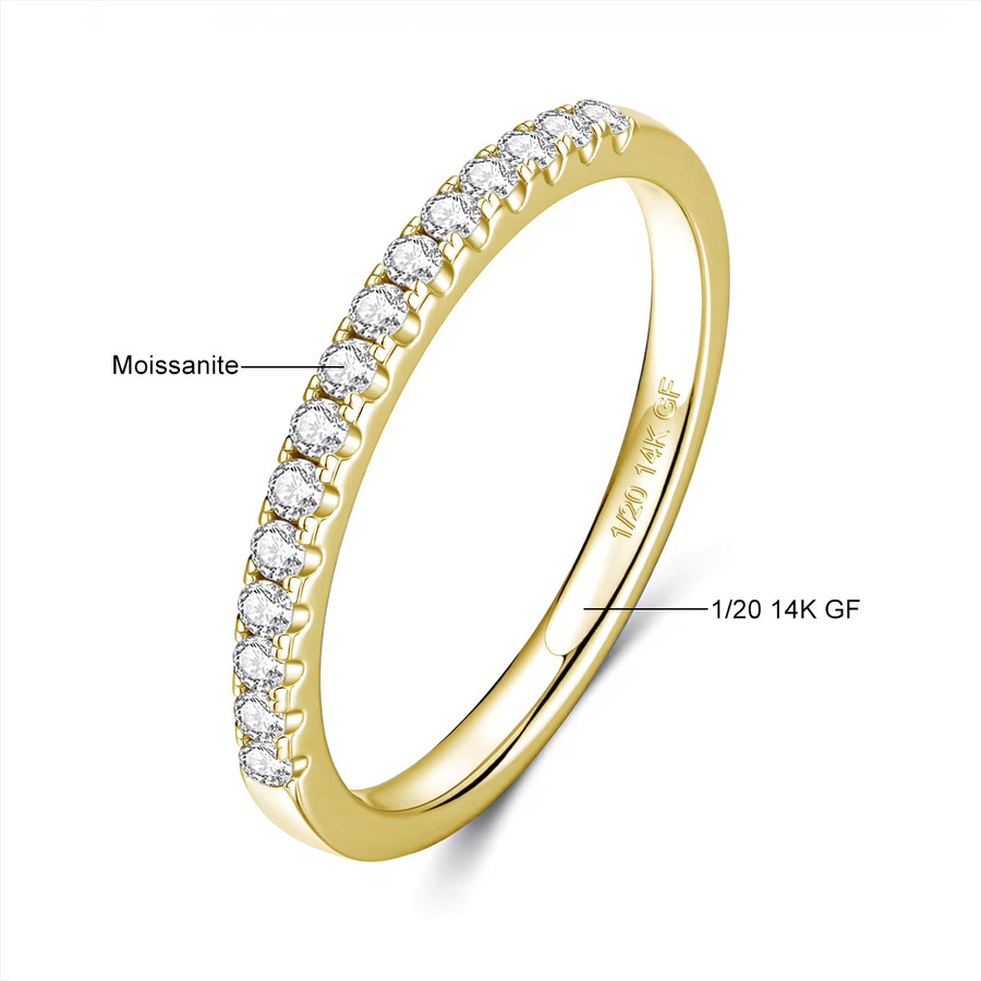 LONGUE VUE Ring, 14 Karat Gold gefüllt, Moissanit, Damen - Bild 6