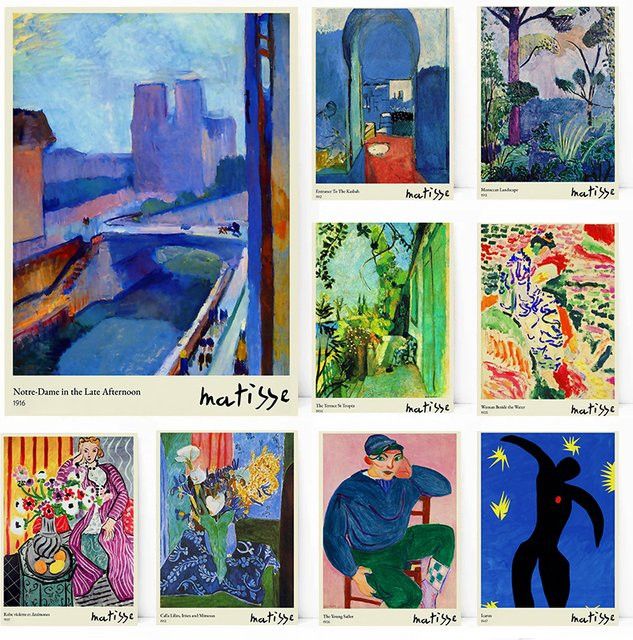 Abstraktes Leinwandgemälde Henri Matisse Fauvismus Wandkunst Portrait - Bild 1