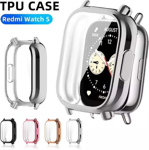 KAFNHCKA Silikonhülle für Xiaomi Redmi Watch 5 und Redmi Watch 5 Lite / Active mit Displayschutz in Transparent - Bild 1