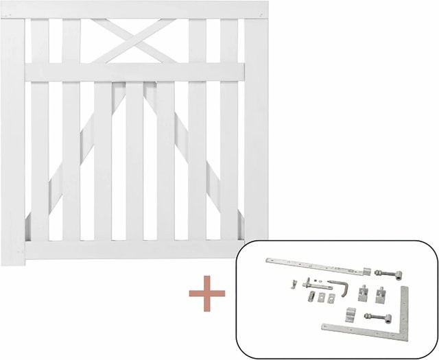 Plus Vinesse Einzeltor aus Nadelholz in Weiß, Breite: 100 cm, Höhe: 98 cm - Bild 1