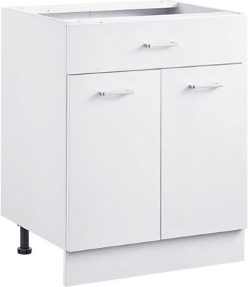 VEVOR Shaker Unterschrank Weiß mit Schublade und Soft-Close-Türen, B: 60 cm, T: 47,7 cm, H: 81,6 cm - Bild 1