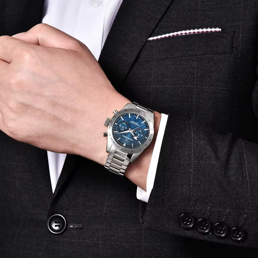 PAGANI DESIGN Chronograph, Quarz, Edelstahl, Blau, Herren - Bild 5