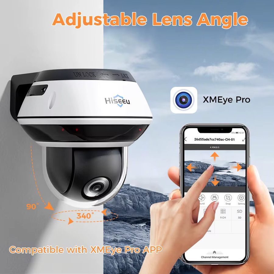Hiseeu 6MP IP Audio Überwachungskamera mit 4x optischem Zoom, PoE, Outdoor Kuppelkamera, Weiß - Bild 5