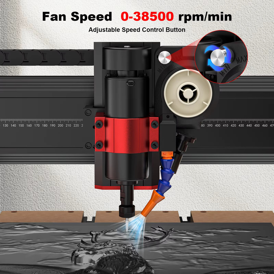 Twotrees Luftgekühltes Kühlkit für TTC450 Pro CNC-Fräse in Schwarz zur Gravur von Metall und Acryl - Bild 3