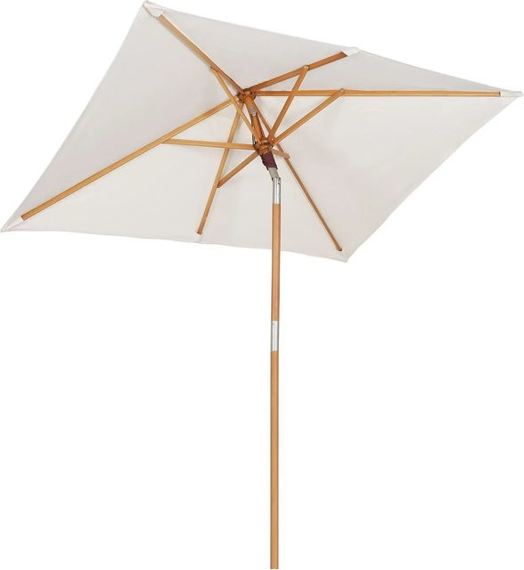 Sekey Sonnenschirm rechteckig aus Holz in Creme/Beige mit UPF 50+ UV-Schutz, B/T: 200 x 150 cm - Bild 1