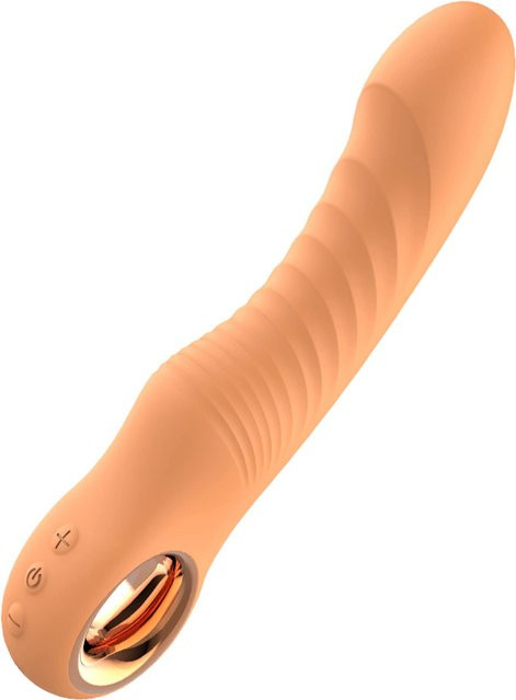 Dream Toys Glam Flexible Ribbed Vibe in Orange und Pink, 22 cm - Bild 1