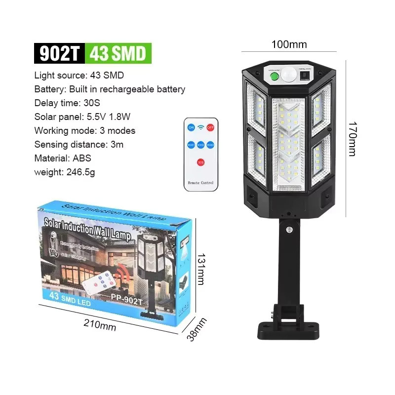 Heinast Solar-LED-Laterne mit Bewegungsmelder in Schwarz, wasserdicht IP65 für Garten und Außenbereich - Bild 6