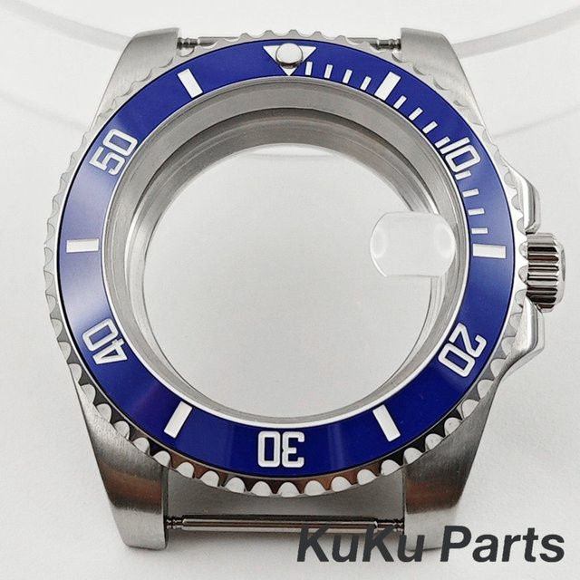 HUANXIAO Uhrengehäuse Edelstahl, Silber, 40 mm, Saphirglas, Unisex - Bild 1
