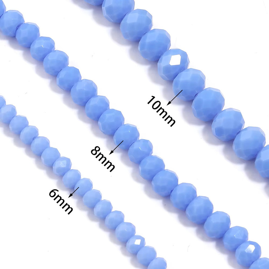 Porzellan-Kristallperlen, hellblaue Glasperlen, 4/6/8 mm, Unisex - Bild 2