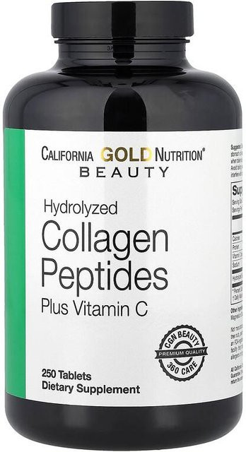 California Gold Nutrition Kollagenpeptide und Vitamin C, 250 Tabletten - Bild 1