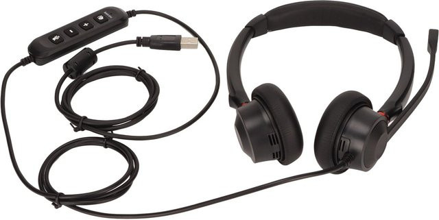 Honor Electronics Büro-Headset mit Dual-Ear-ENC, aktiver Geräuschunterdrückung und USB-Anschluss in Schwarz - Bild 1