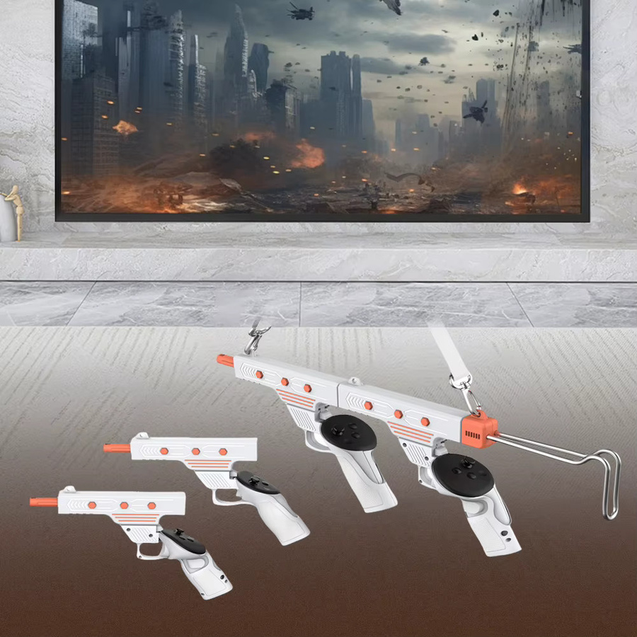 VODOOL VR-Gewehrschaft als Schießspiel-Zubehör und Controller-Adapter für Meta Quest 3 und Quest 3S in Weiß - Bild 3